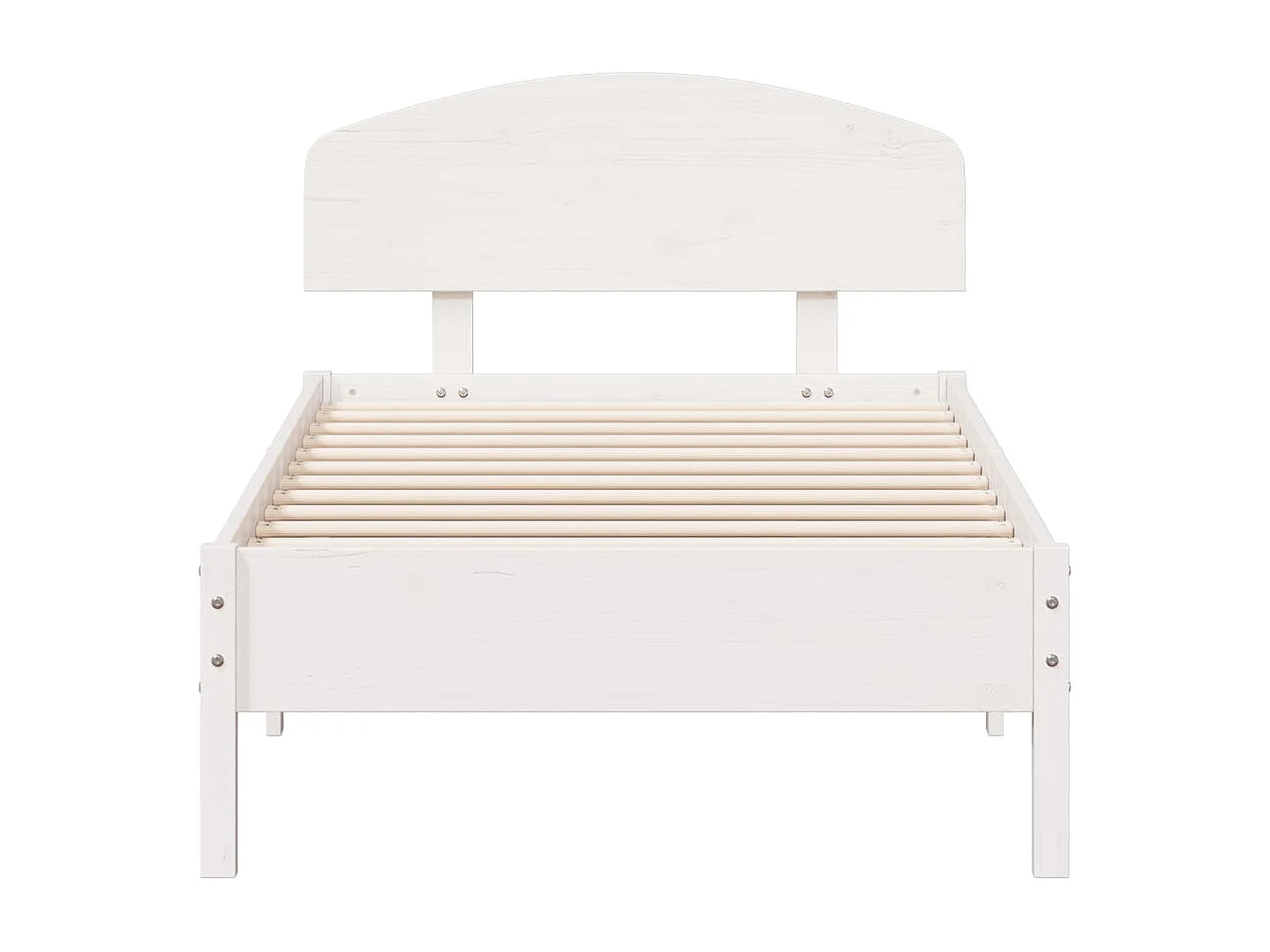 Cama com cabeceira 90x200 cm pinho maciço branco PT916862