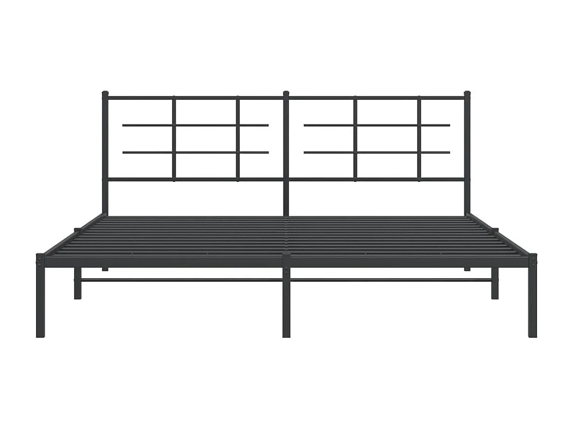 Bedframe met hoofdbord metaal zwart 183x213 cm BE270968