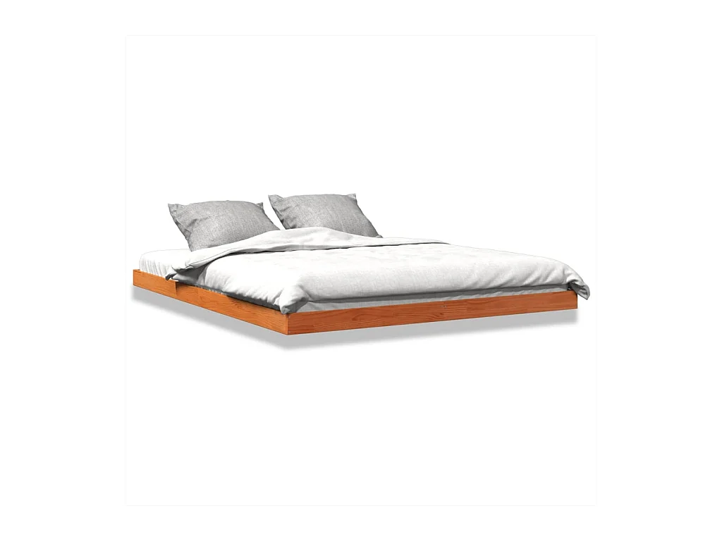 Bedframe massief grenenhout wasbruin 160x200 cm BE541624