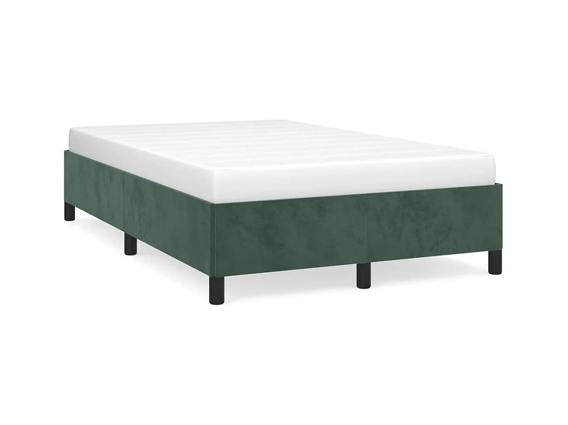Lit double vert foncé 120x190 cm velours FR35983