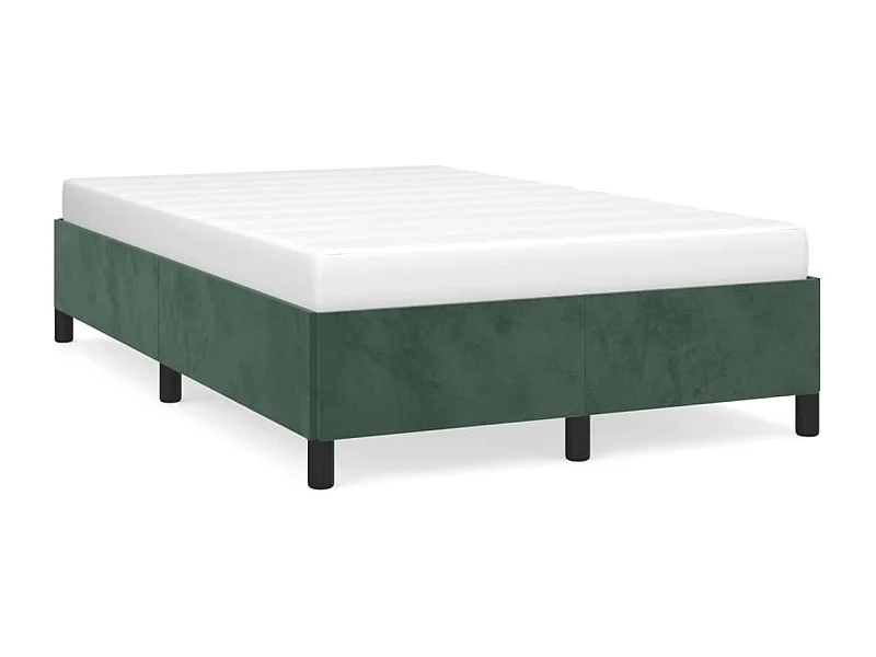 Lit double vert foncé 120x190 cm velours FR35983