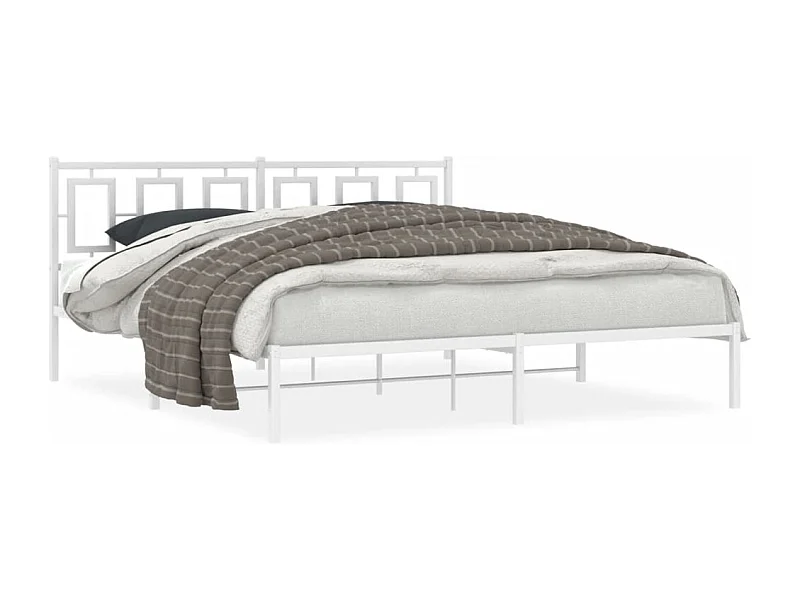 Cama com cabeceira 180x200 cm metal branco PT456889