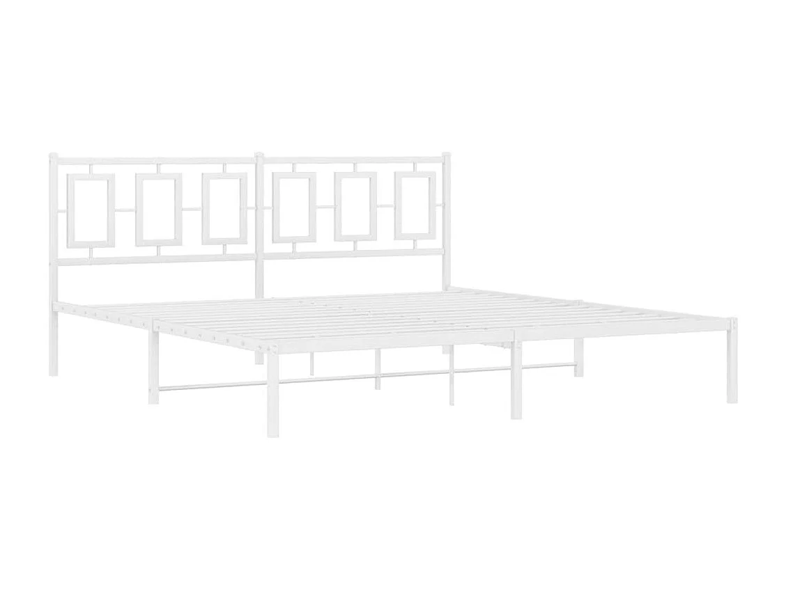 Cama com cabeceira 180x200 cm metal branco PT456889