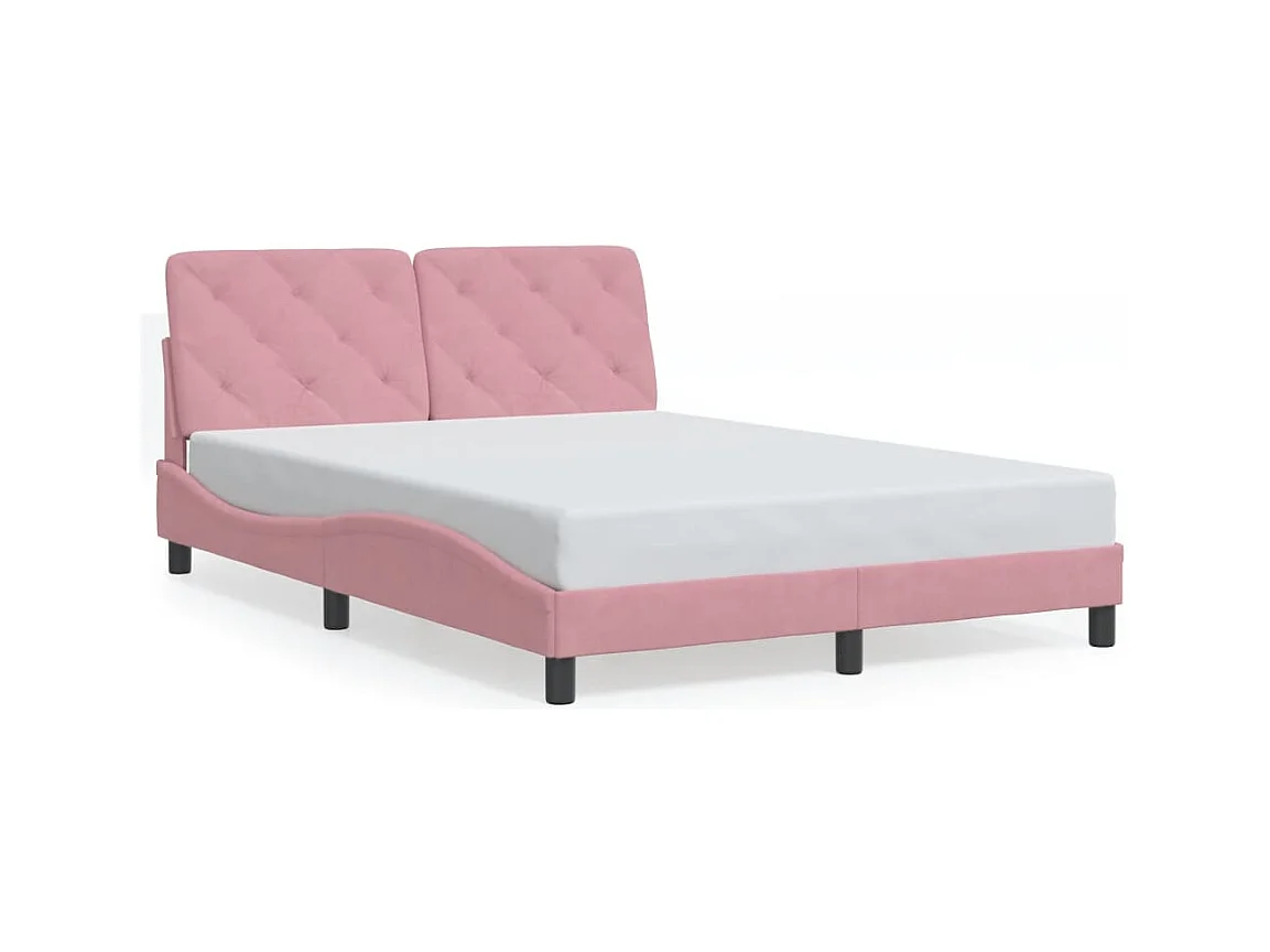 Bedframe met LED-verlichting fluweel roze 120x200 cm BE359048