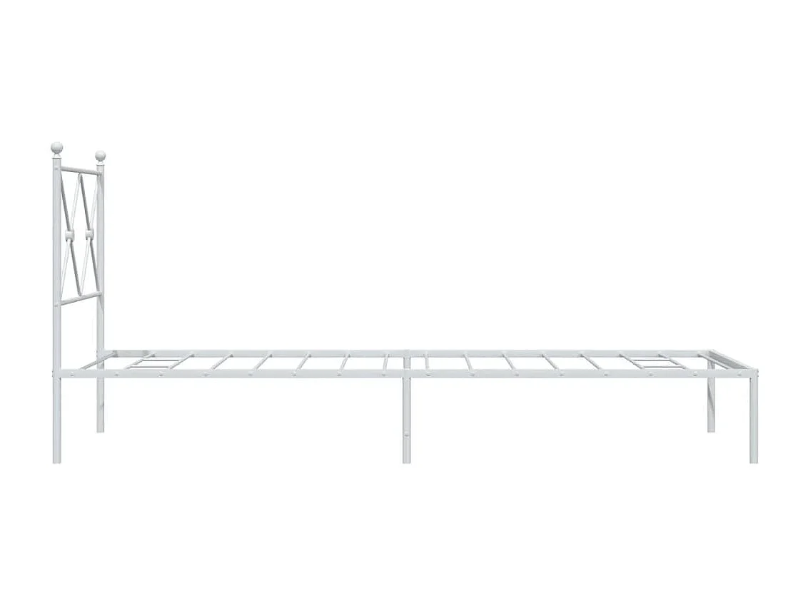 Cama com cabeceira 75x190 cm metal branco PT379040