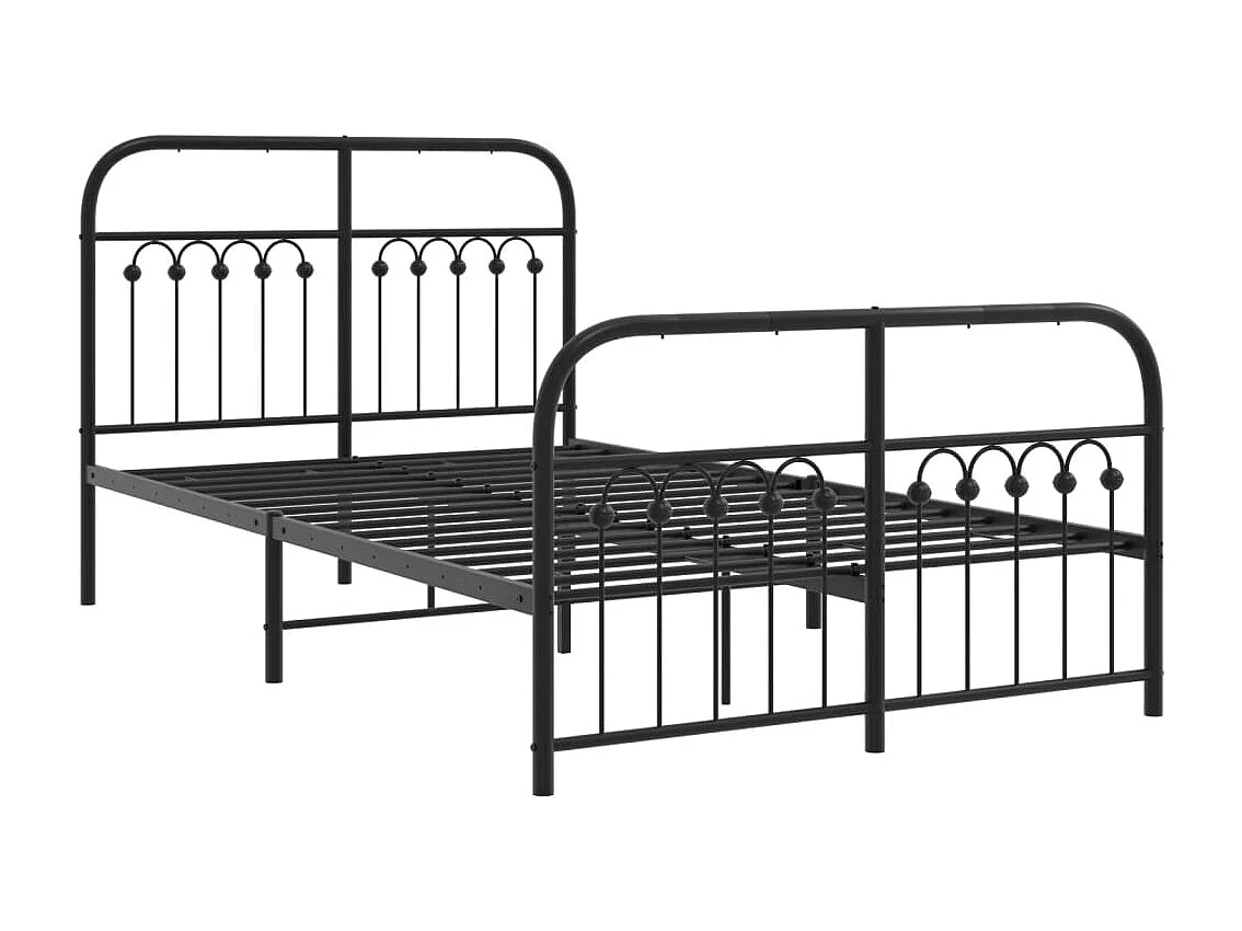 Cama com cabeceira e pés 120x200 cm metal preto PT663481