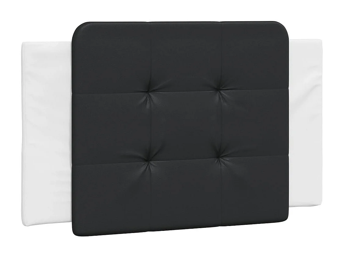 Cama com colchão 90x200 cm couro artificial branco e preto PT354066