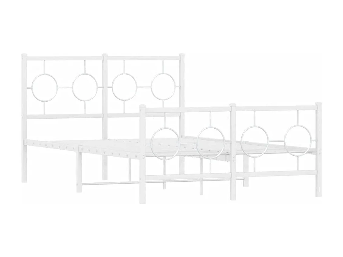 Bedframe met hoofd- en voeteneinde metaal wit 120x200 cm BE749389