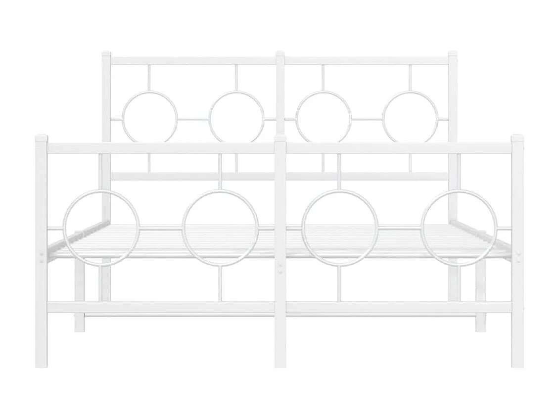 Bedframe met hoofd- en voeteneinde metaal wit 120x200 cm BE749389