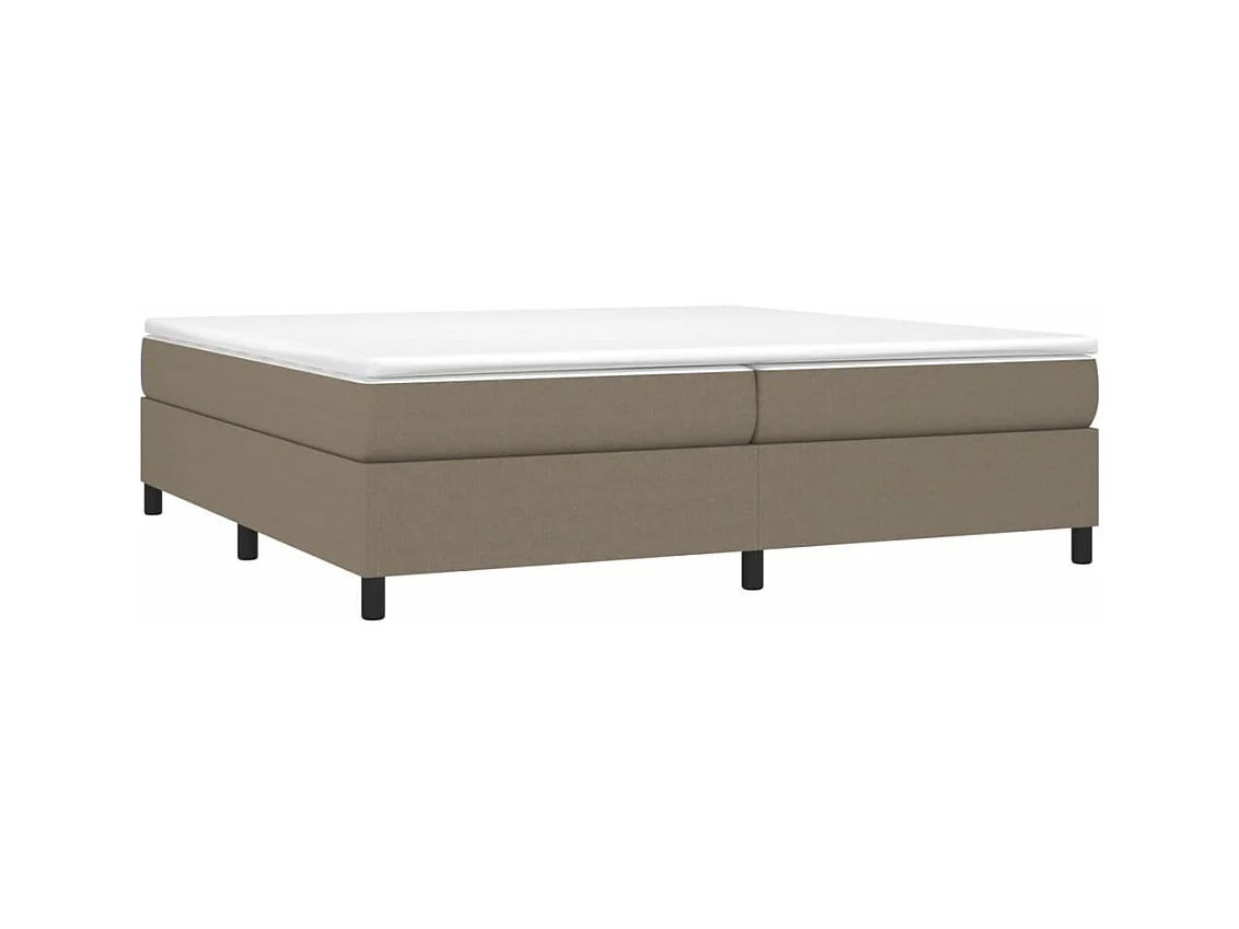 Lit double Taupe 200x200 cm Tissu FR74431