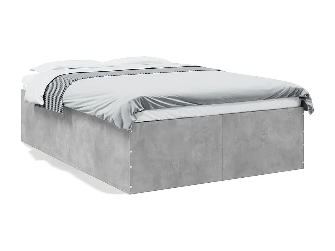 Bedframe bewerkt hout betongrijs 135x190 cm BE865702
