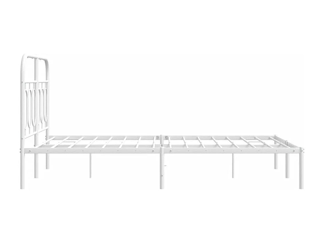 Cama matrimonial- 120x200 cm de metal con cabecero blanca ES266677