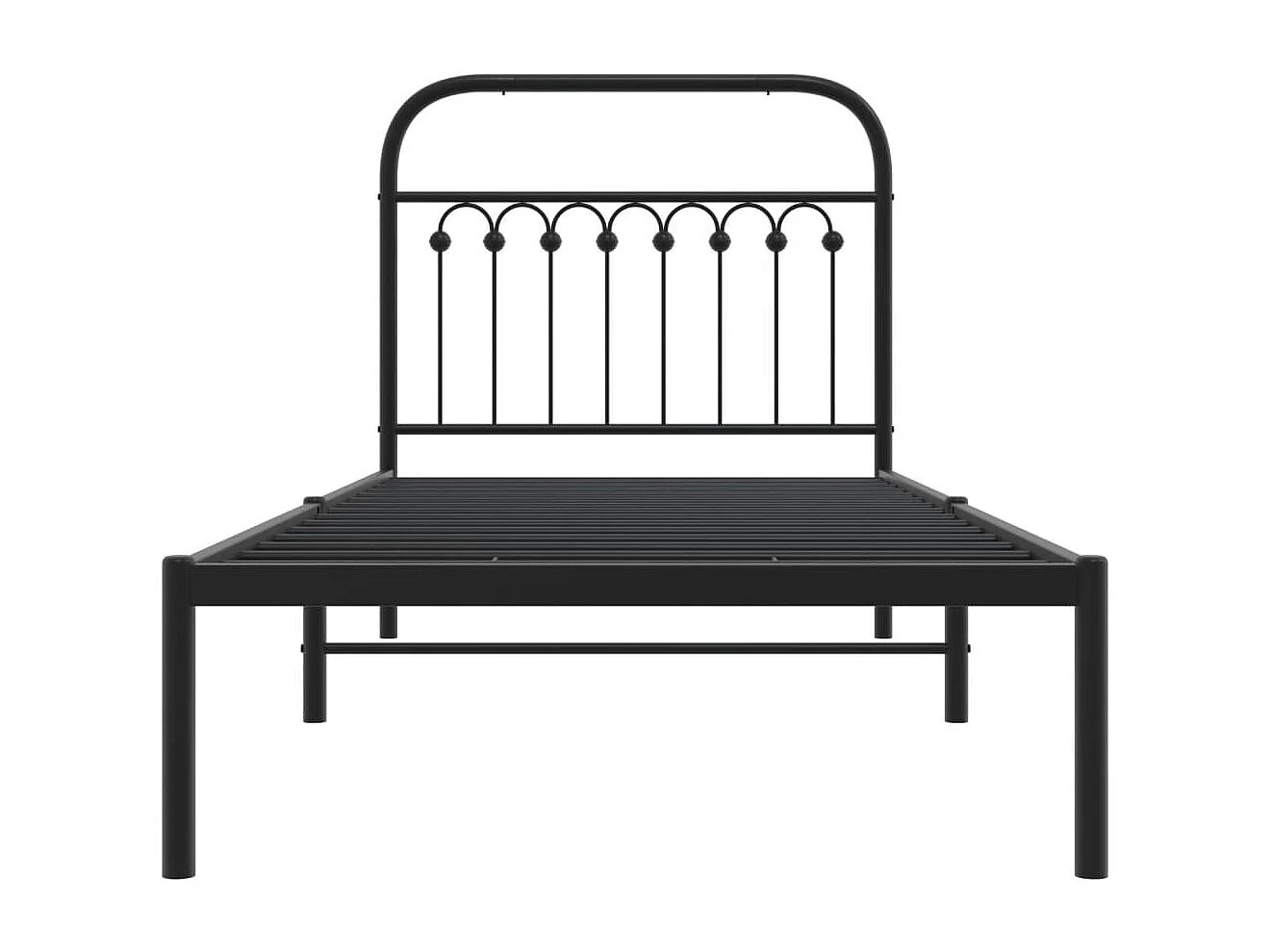 Bedframe met hoofdbord metaal zwart 90x190 cm BE698796
