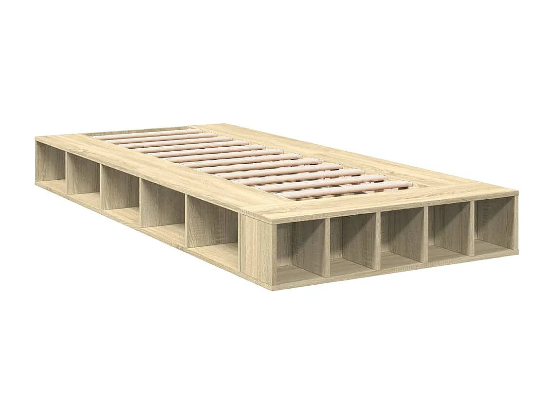 Lit simple chêne sonoma 90x190 cm bois d'ingénierie FR87867