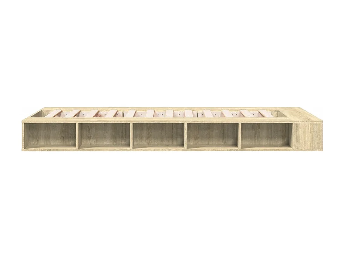 Lit simple chêne sonoma 90x190 cm bois d'ingénierie FR87867