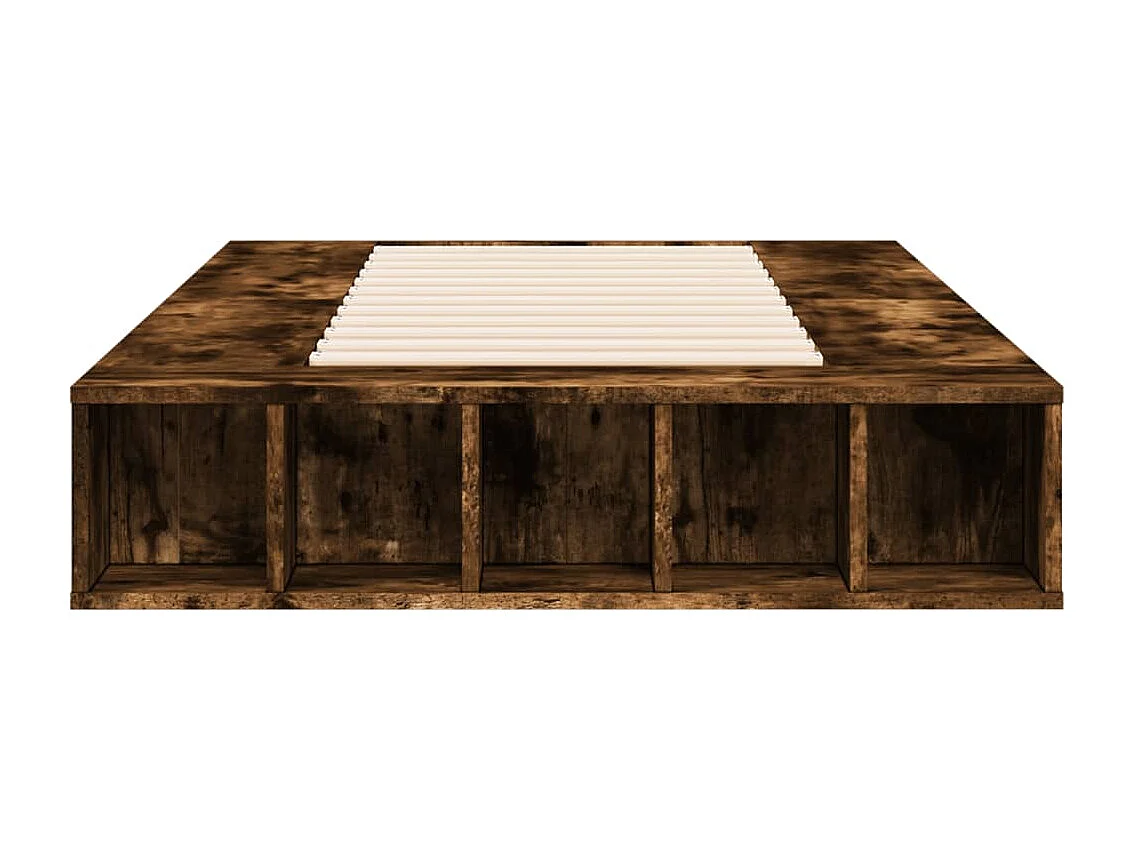 Lit simple chêne fumé 90x200 cm bois d'ingénierie FR92503