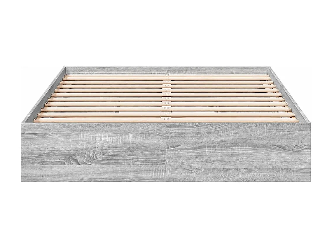 Cama 140x190 cm con cajones madera ingeniería gris Sonoma ES880773