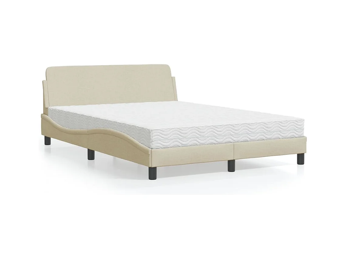 Bed met matras stof crèmekleurig 120x200 cm BE119533
