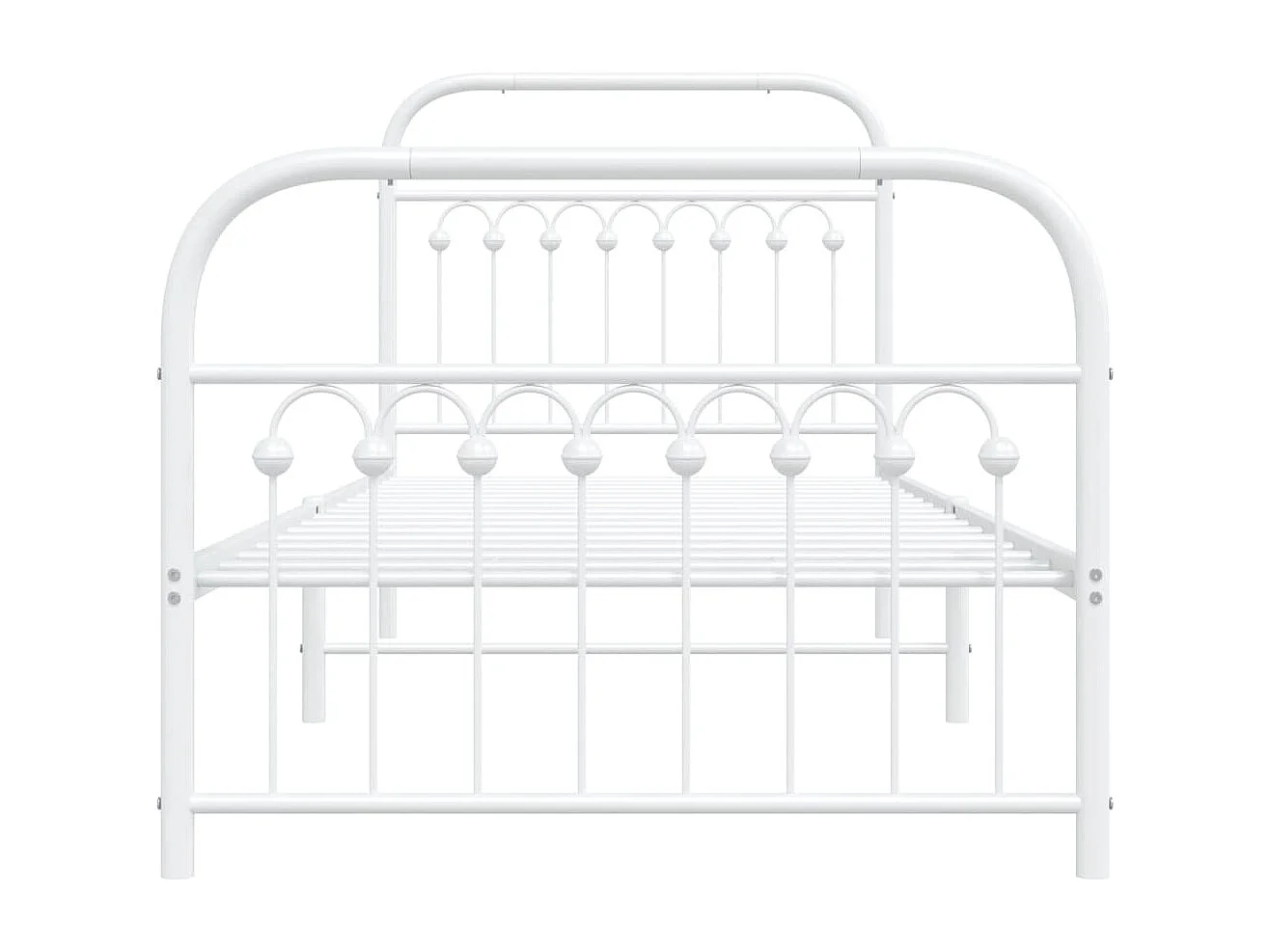 Bedframe met hoofd- en voeteneinde metaal wit 90x200 cm BE542729