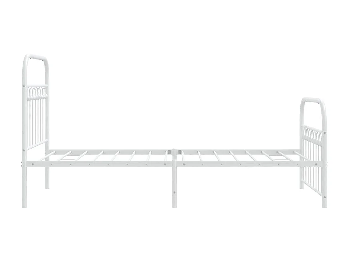 Bedframe met hoofd- en voeteneinde metaal wit 90x200 cm BE542729