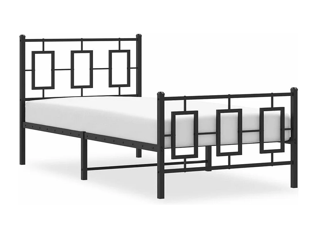 Cama com cabeceira e pés 90x200 cm metal preto PT508168