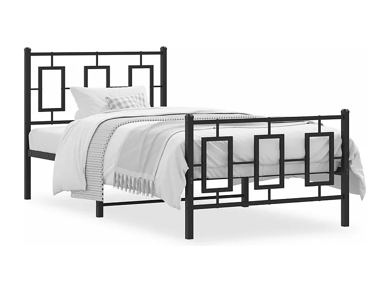 Cama com cabeceira e pés 90x200 cm metal preto PT508168