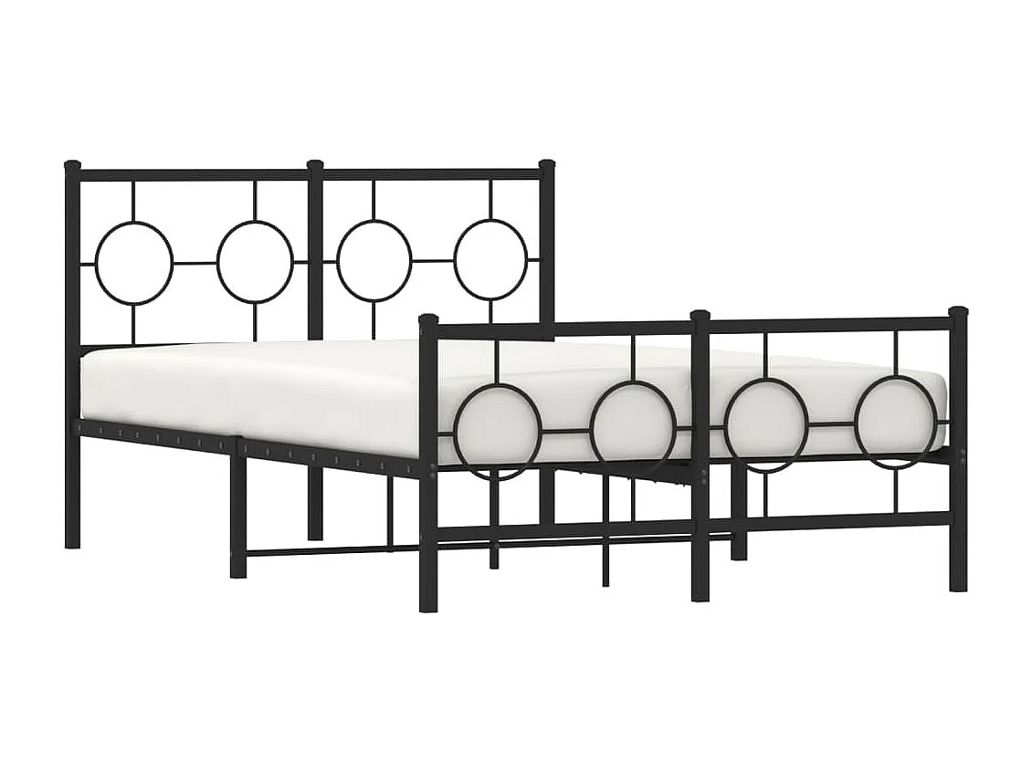 Cama com cabeceira e pés 120x190 cm metal preto PT451780