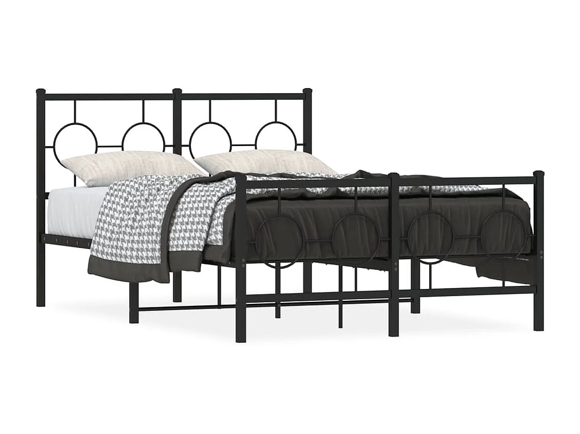 Cama com cabeceira e pés 120x190 cm metal preto PT451780