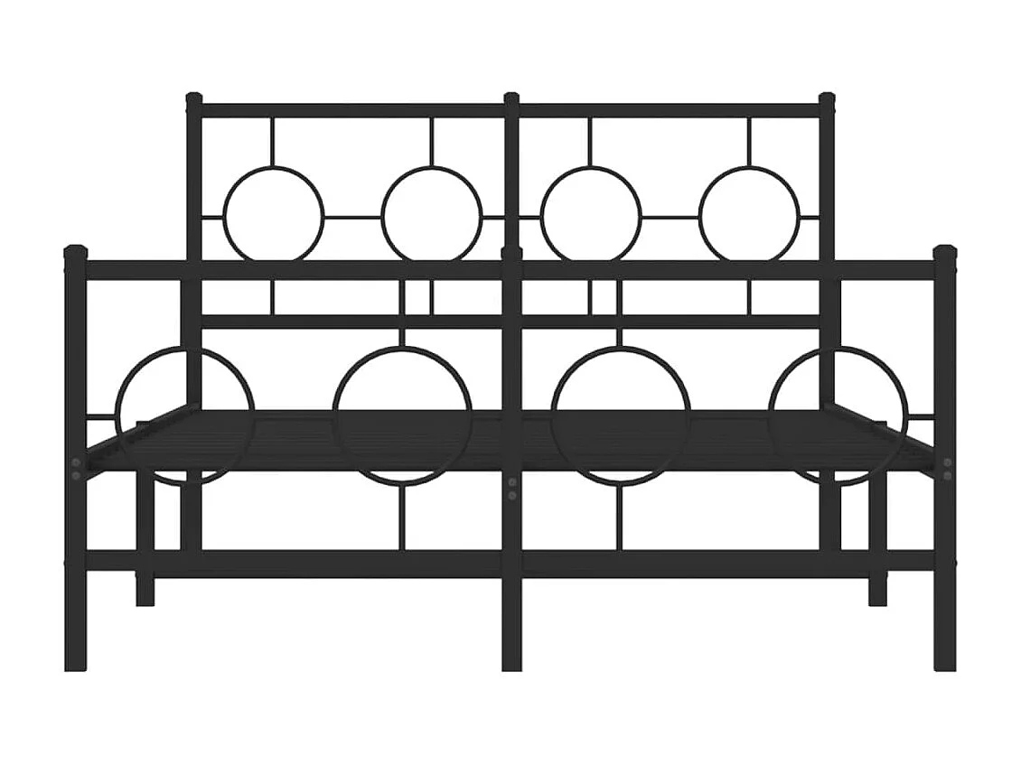 Cama com cabeceira e pés 120x190 cm metal preto PT451780