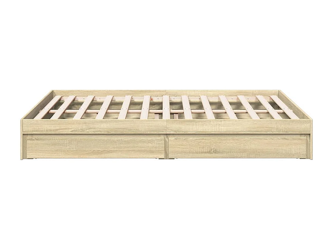 Cama 150x200 cm con cajones madera ingeniería roble Sonoma ES459322