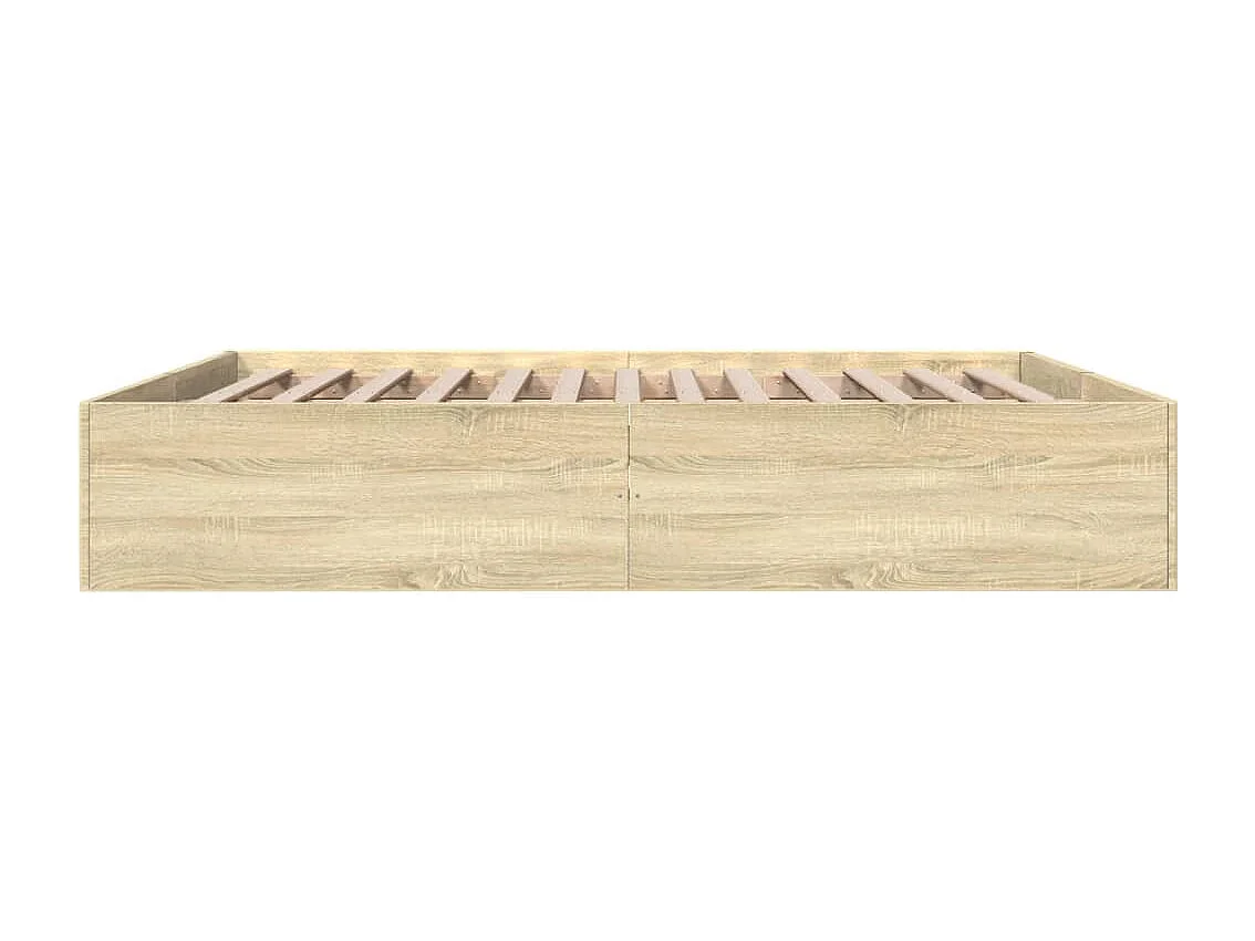 Lit double chêne sonoma 200x200 cm bois d'ingénierie FR56564