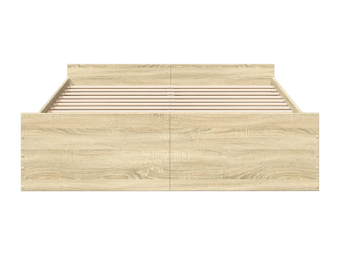 Cama 150x200 cm con cajones madera ingeniería roble Sonoma ES818792