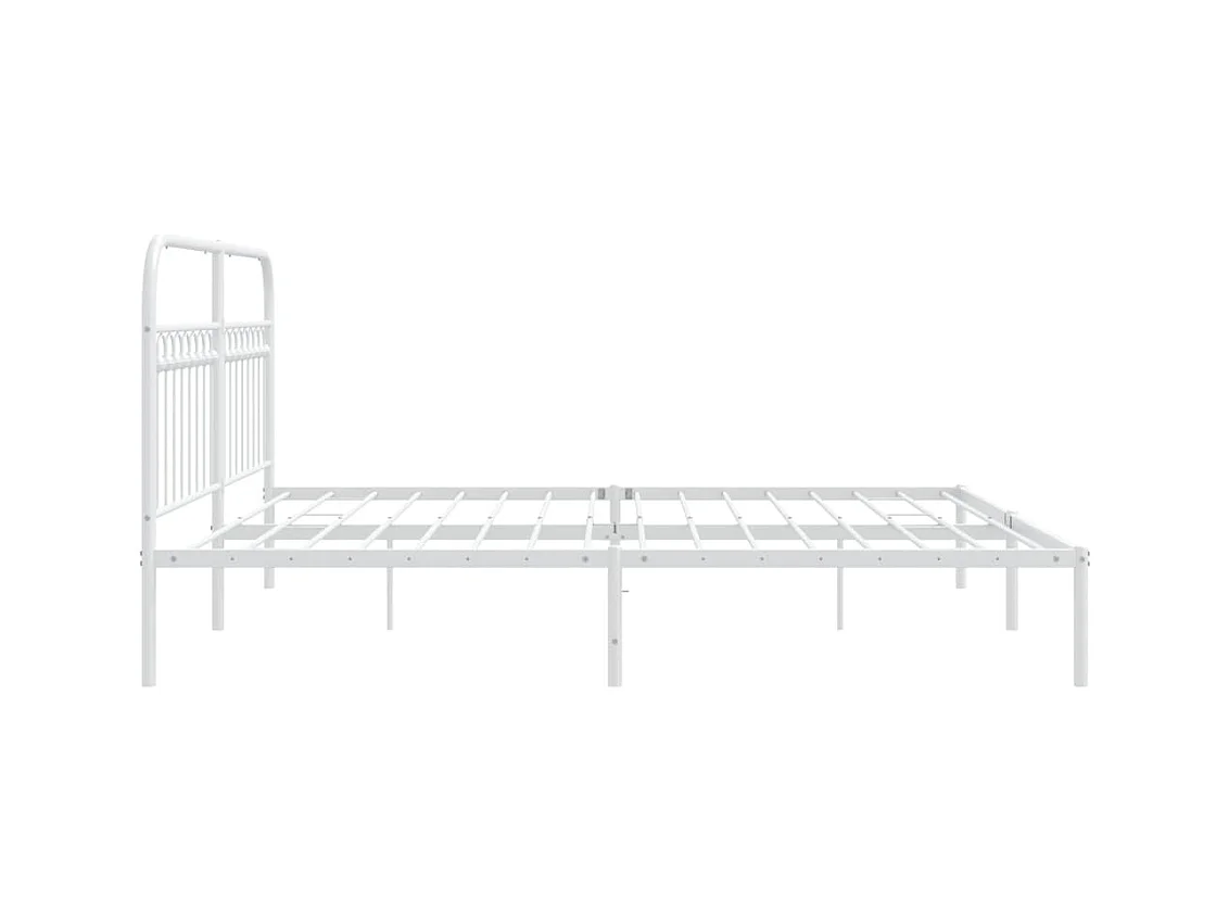Cama com cabeceira 183x213 cm metal branco PT813246
