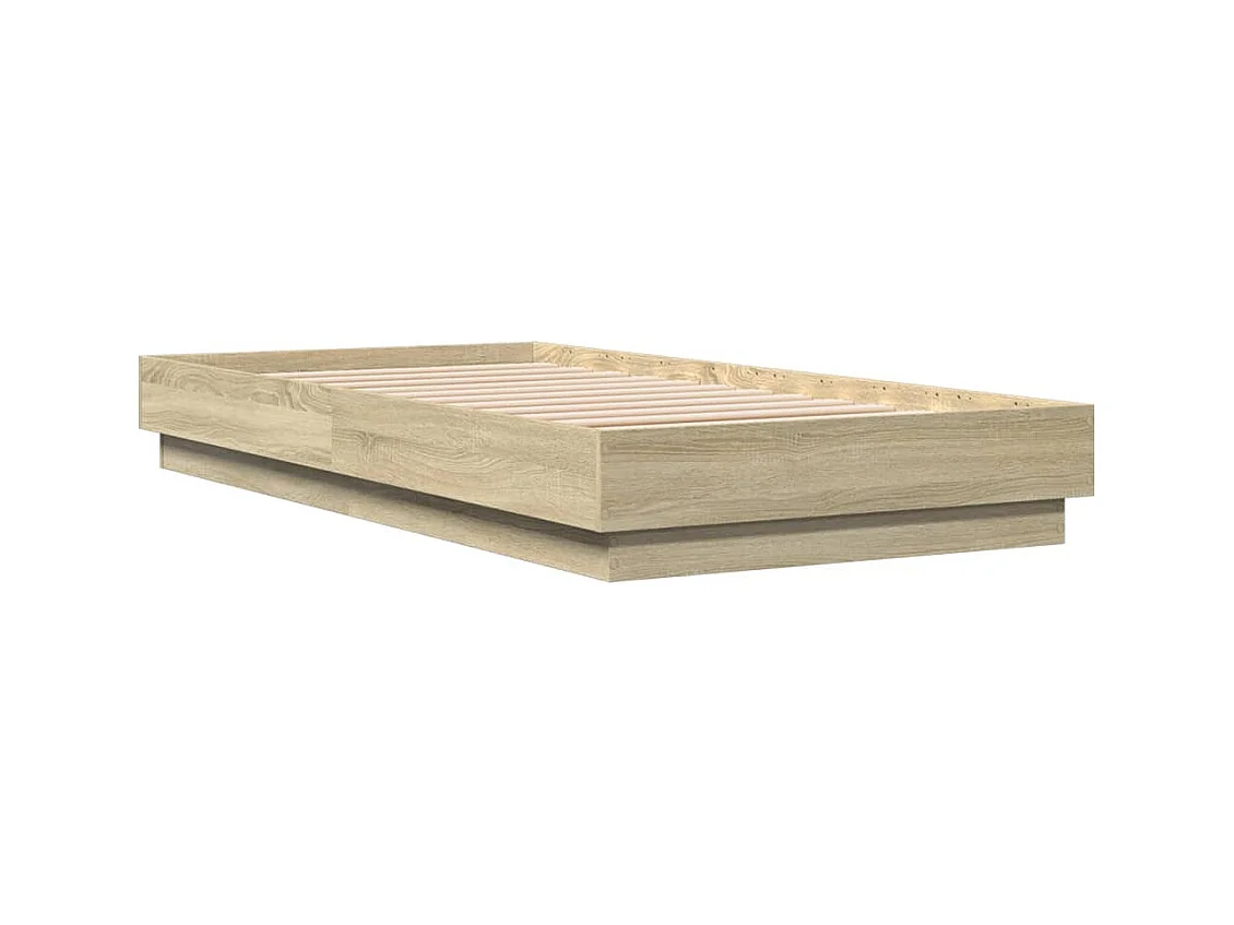 Lit simple avec lumières LED chêne sonoma 75x190 cm FR56171