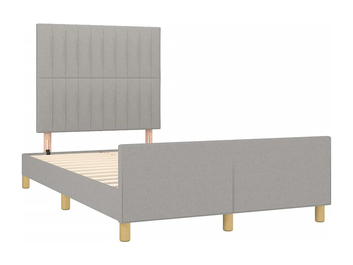 Bedframe met hoofdbord lichtgrijs 120x190 cm BE179904