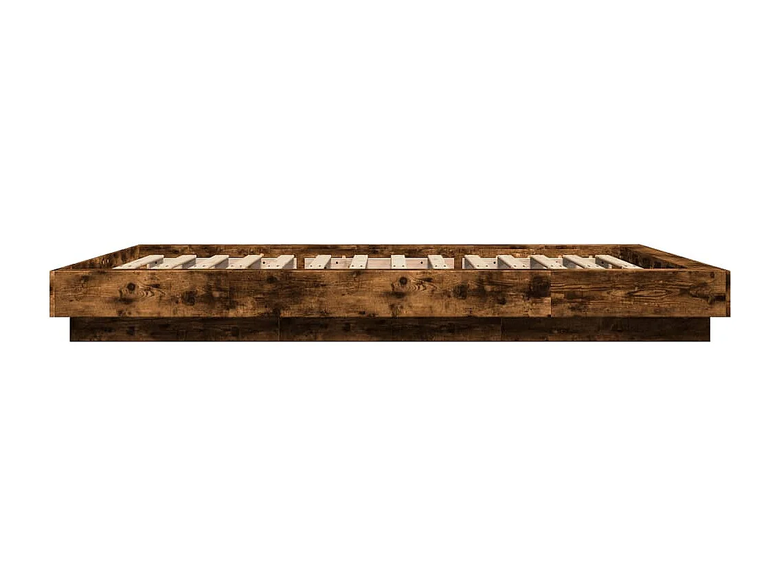 Lit double chêne fumé 140x190 cm bois d'ingénierie FR47484