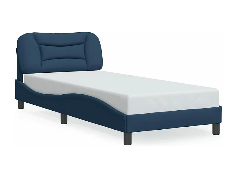 Cama c/ luzes LED 90x190 cm tecido azul PT135901