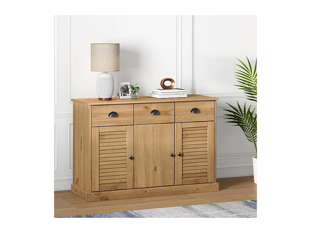 Commode basse avec tiroirs VIGO 113x40x75 cm bois massif de pin FR59870