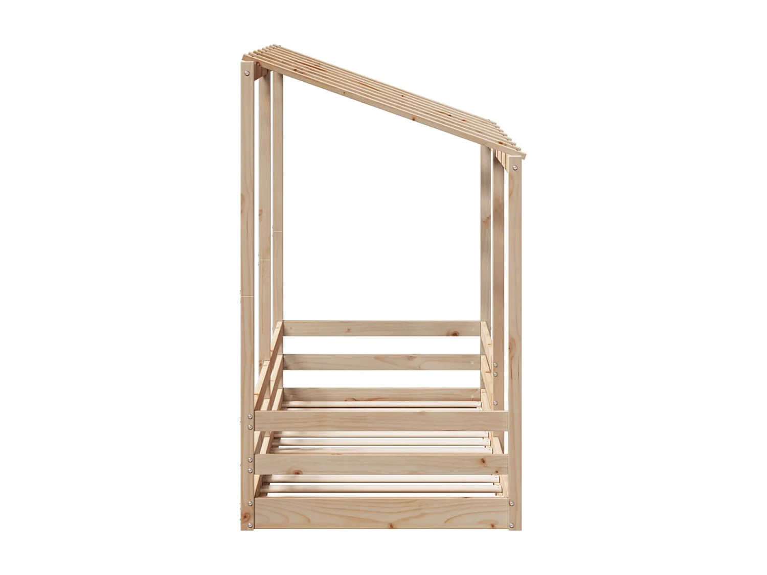 Cama infantil con techo madera maciza pino 75x190 cm ES338634