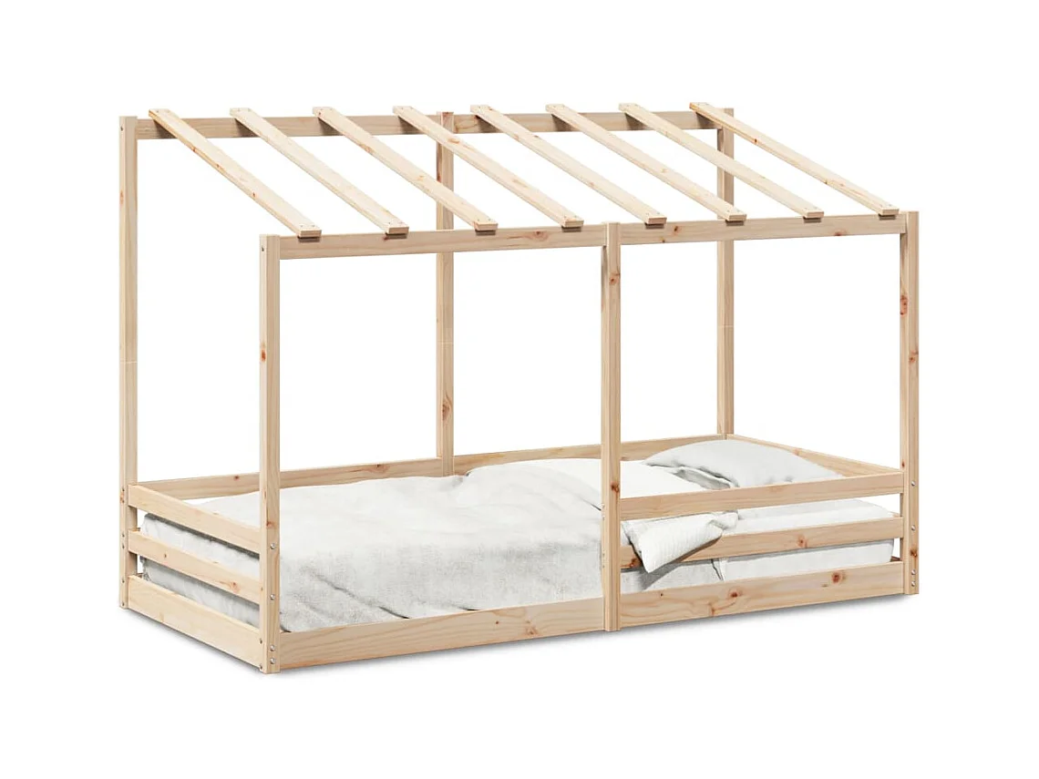 Lit cabane pour enfants avec toit 100x200 cm bois de pin massif FR24402