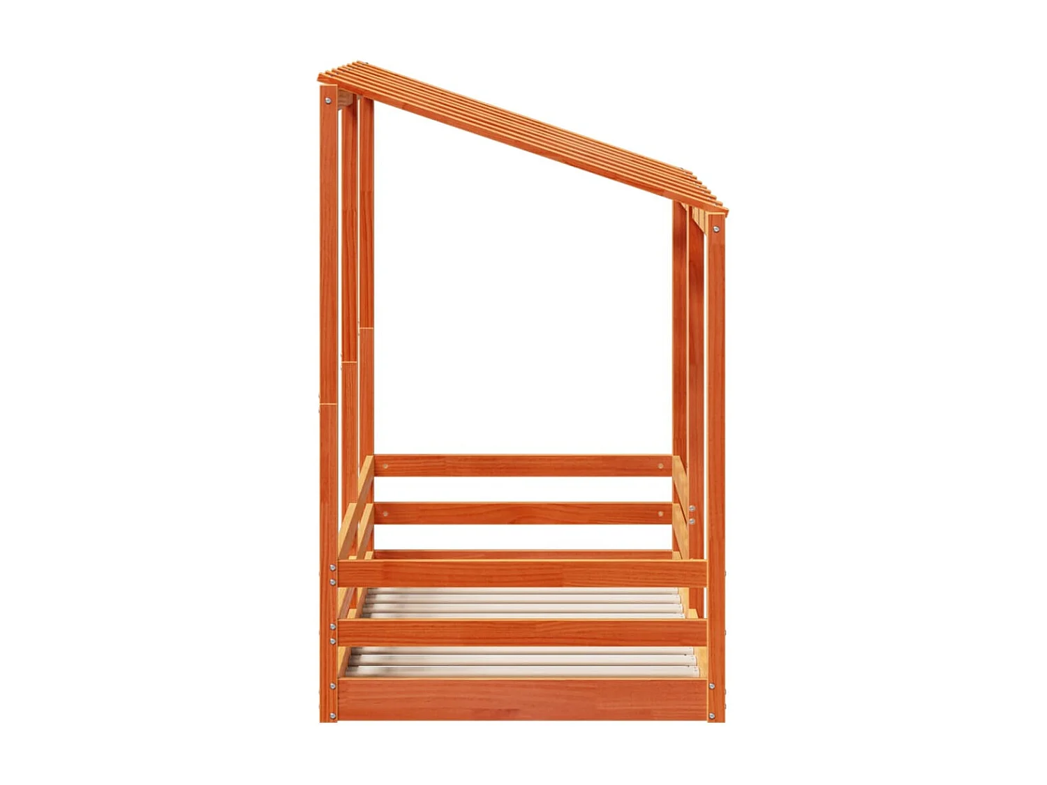 Lit cabane pour enfants et toit cire marron 80x160 cm bois massif pin FR38309