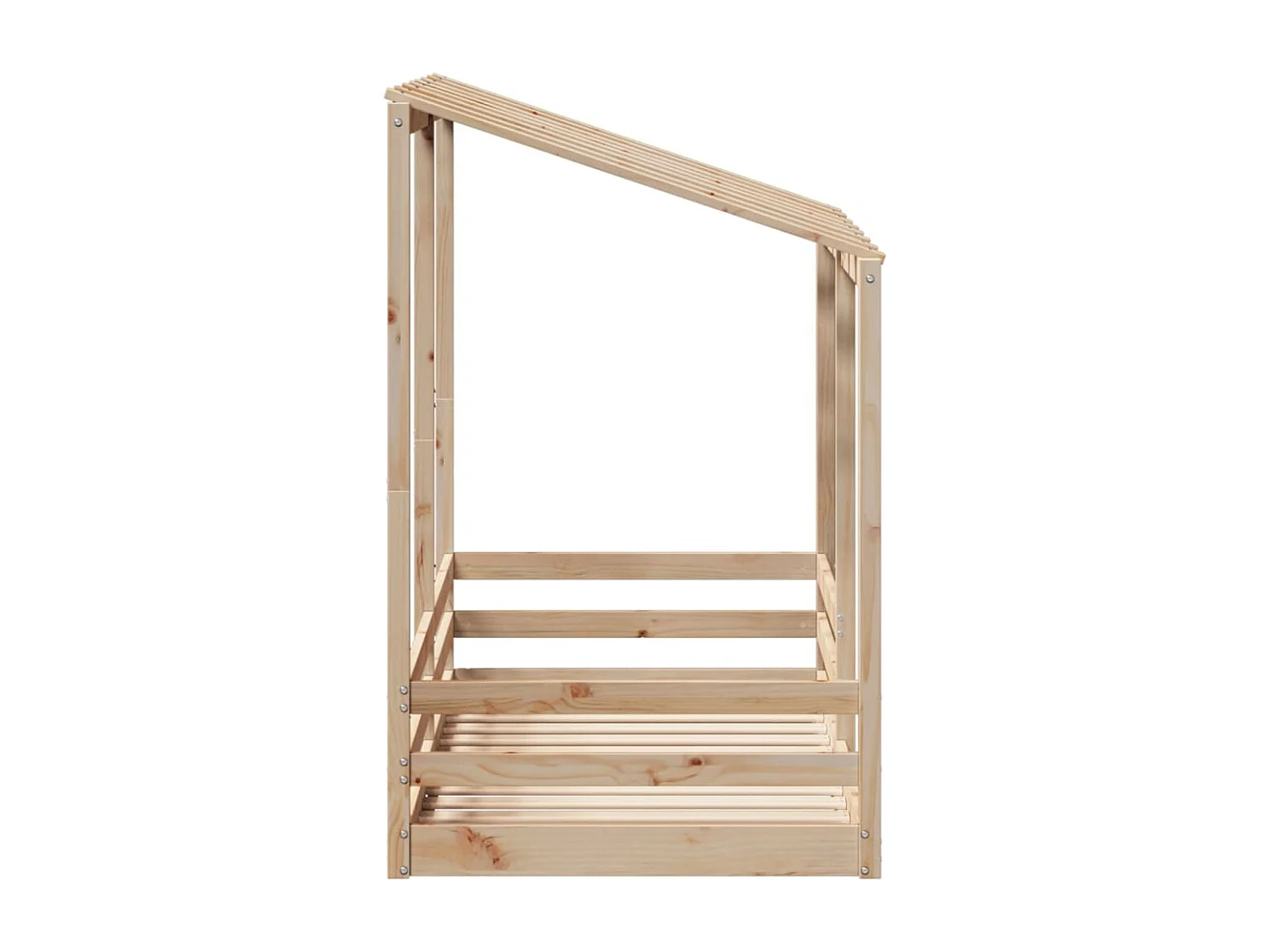 Cama para niños con techo madera maciza de pino 80x160 cm ES902245