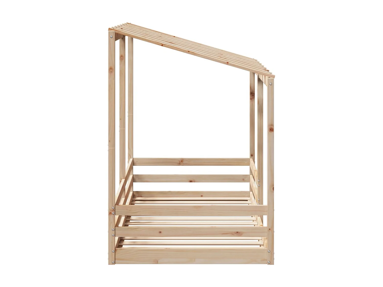 Cama infantil com telhado 90x200 cm madeira de pinho maciça PT476662