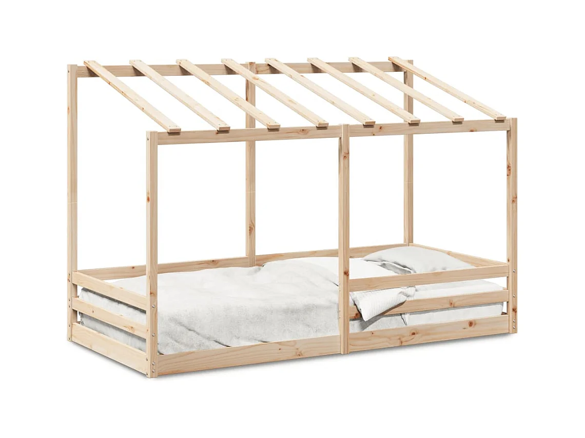Lit cabane pour enfants avec toit 90x200 cm bois massif de pin FR15999
