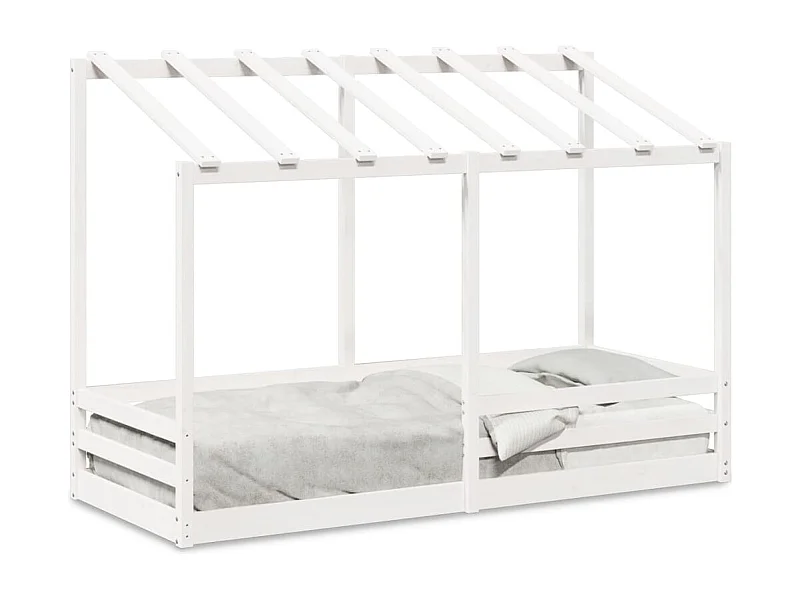 Lit cabane pour enfants avec toit blanc 90x190 cm bois massif de pin FR97283