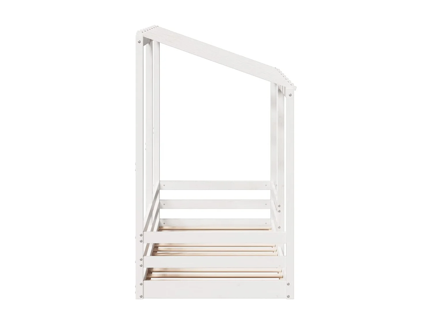 Lit cabane pour enfants avec toit blanc 75x190 cm bois massif de pin FR96252