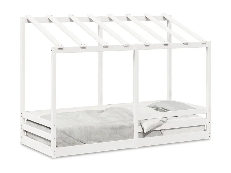Lit cabane pour enfants avec toit blanc 75x190 cm bois massif de pin FR96252