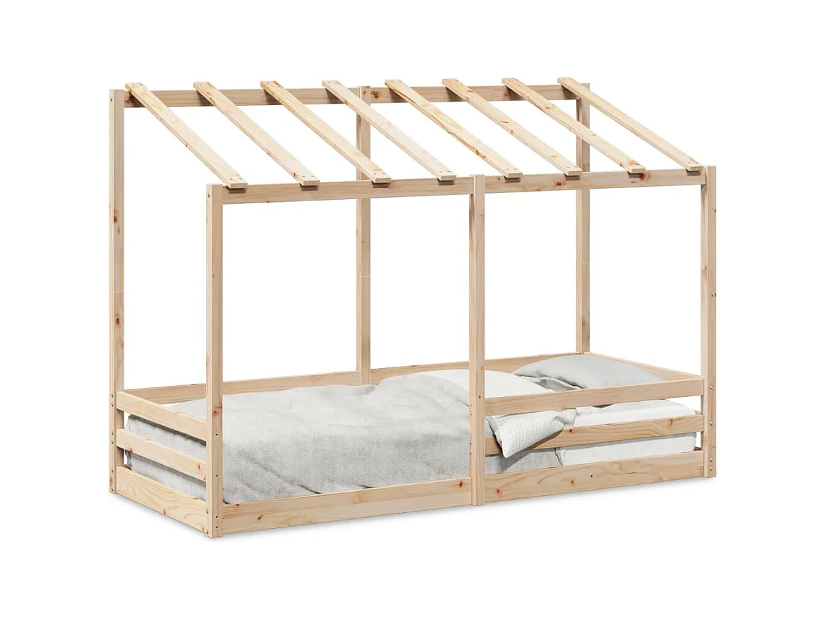 Lit cabane pour enfants avec toit 90x190 cm bois massif de pin FR65191