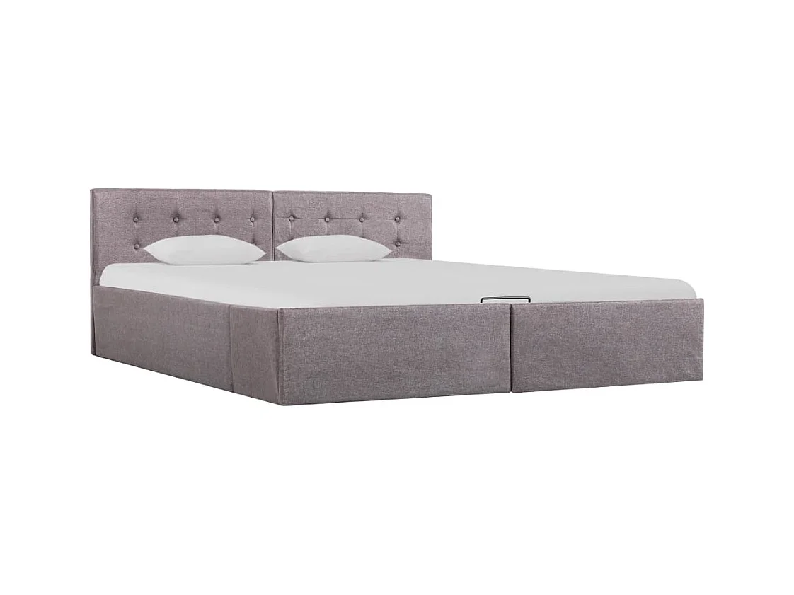 Lit coffre Taupe Tissu 160x200 cm FR64028