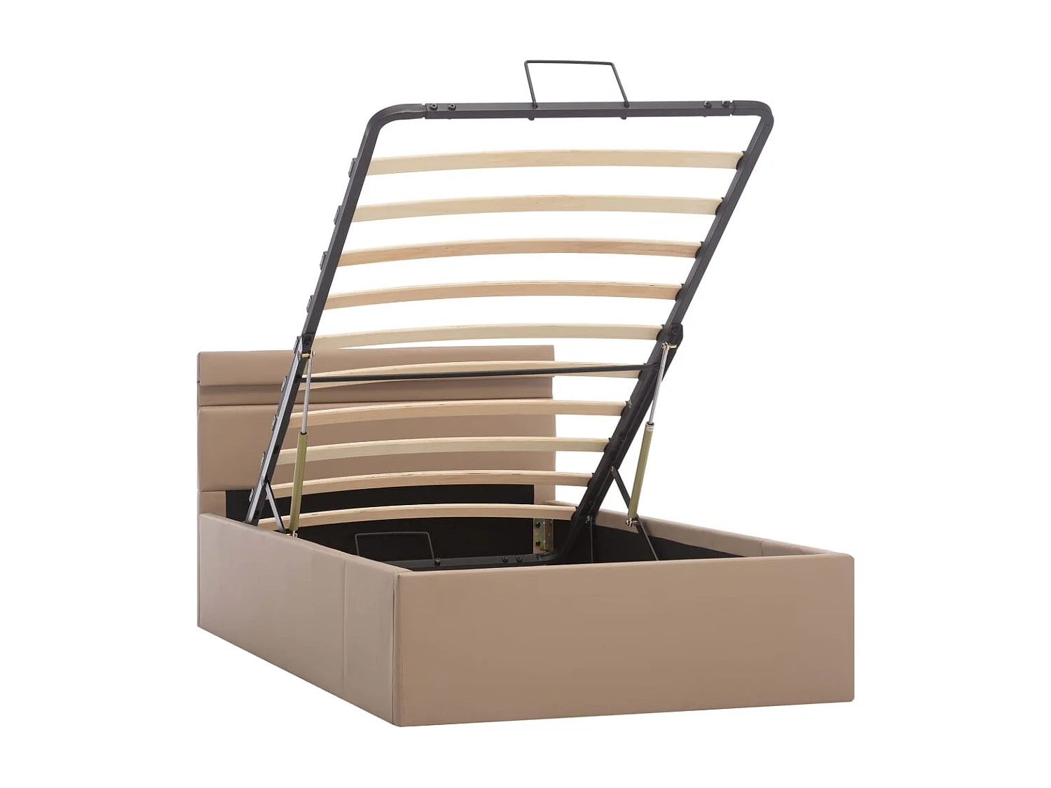 Cama hidráulica - 100x200 cm LED cuero sintético capuchino ES496511